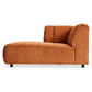 HKliving Wave couch: element links divan corduroy rib dusty orange