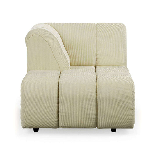 HKliving Wave couch: element links divan corduroy rib hay