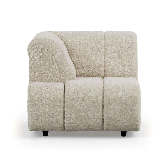 HKliving Wave couch: element links high arm boucle cream