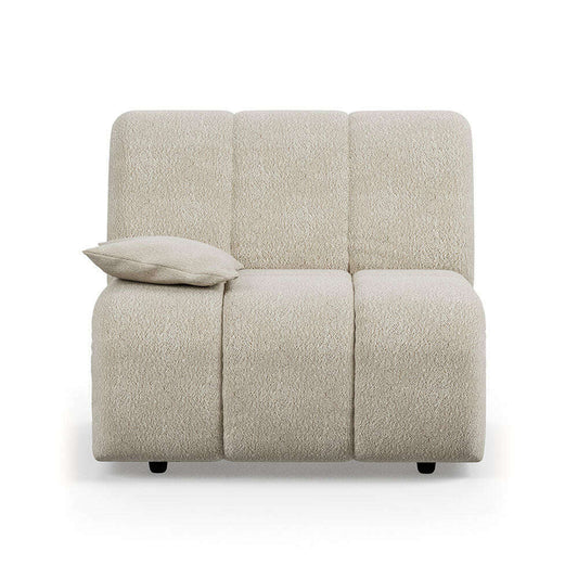 HKliving Wave couch: element links low arm boucle cream