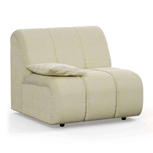 HKliving Wave couch: element links low arm corduroy rib hay