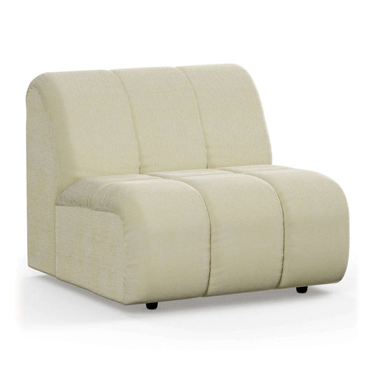 HKliving Wave couch: element middle corduroy rib hay