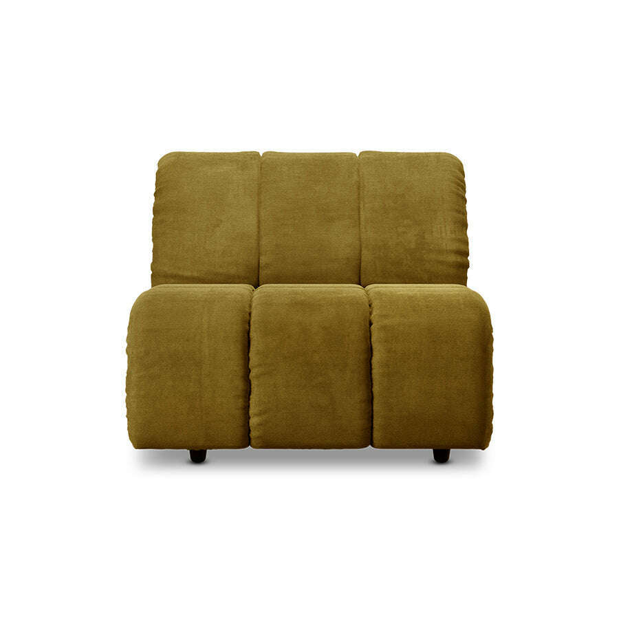 HKliving Wave couch: element middle royal velvet olive