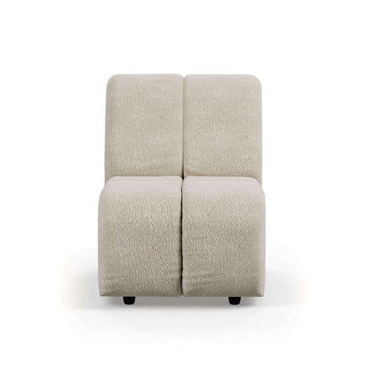 HKliving Wave couch: element middle small boucle cream