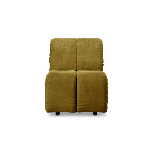 HKliving Wave couch: element middle small royal velvet olive