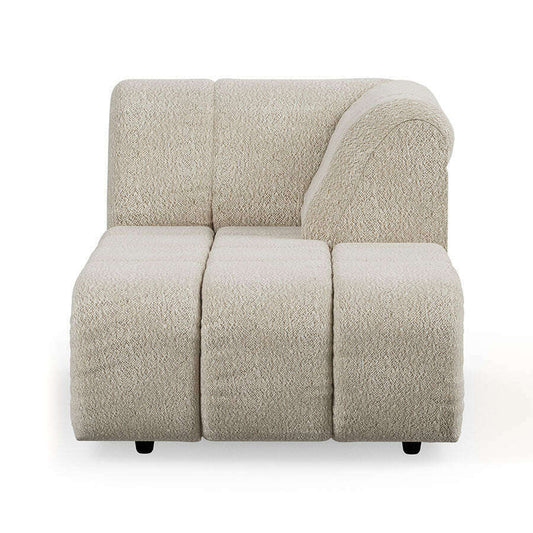 HKliving Wave couch: element rechts divan boucle cream