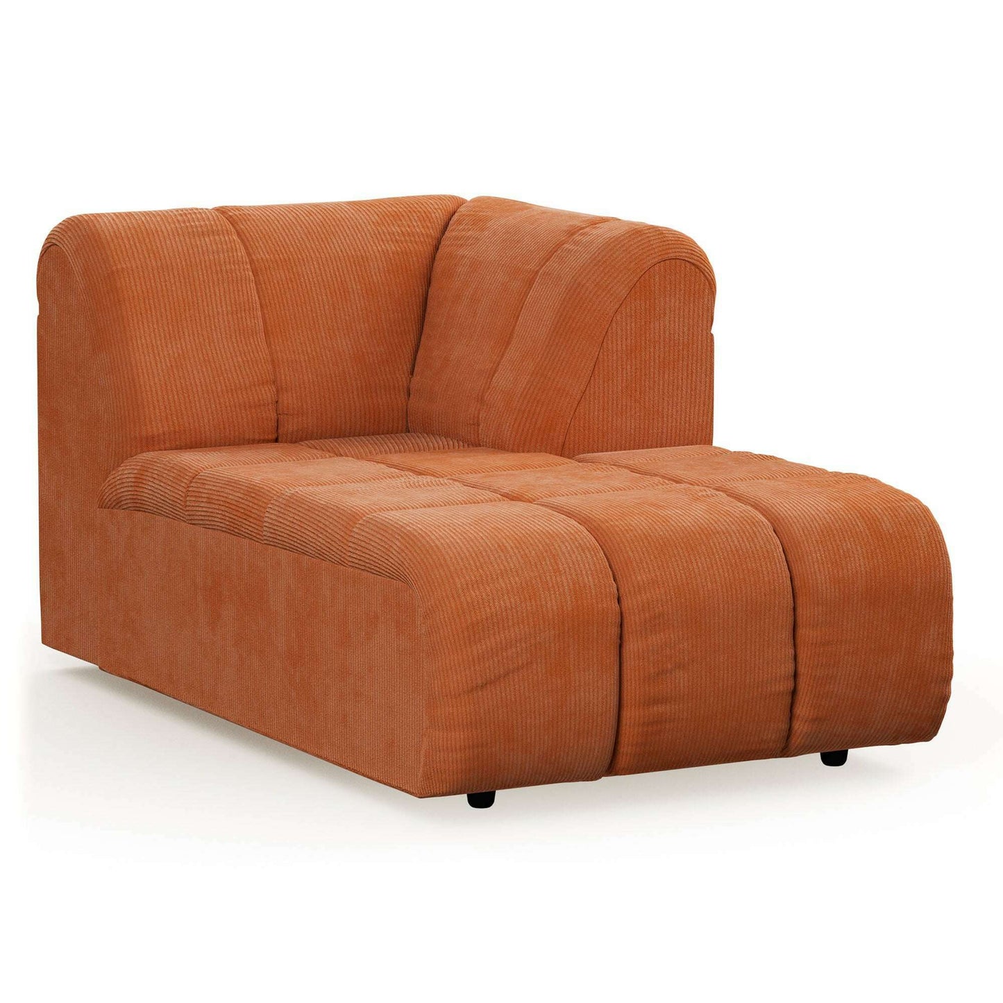 HKliving Wave couch: element rechts divan corduroy rib dusty orange