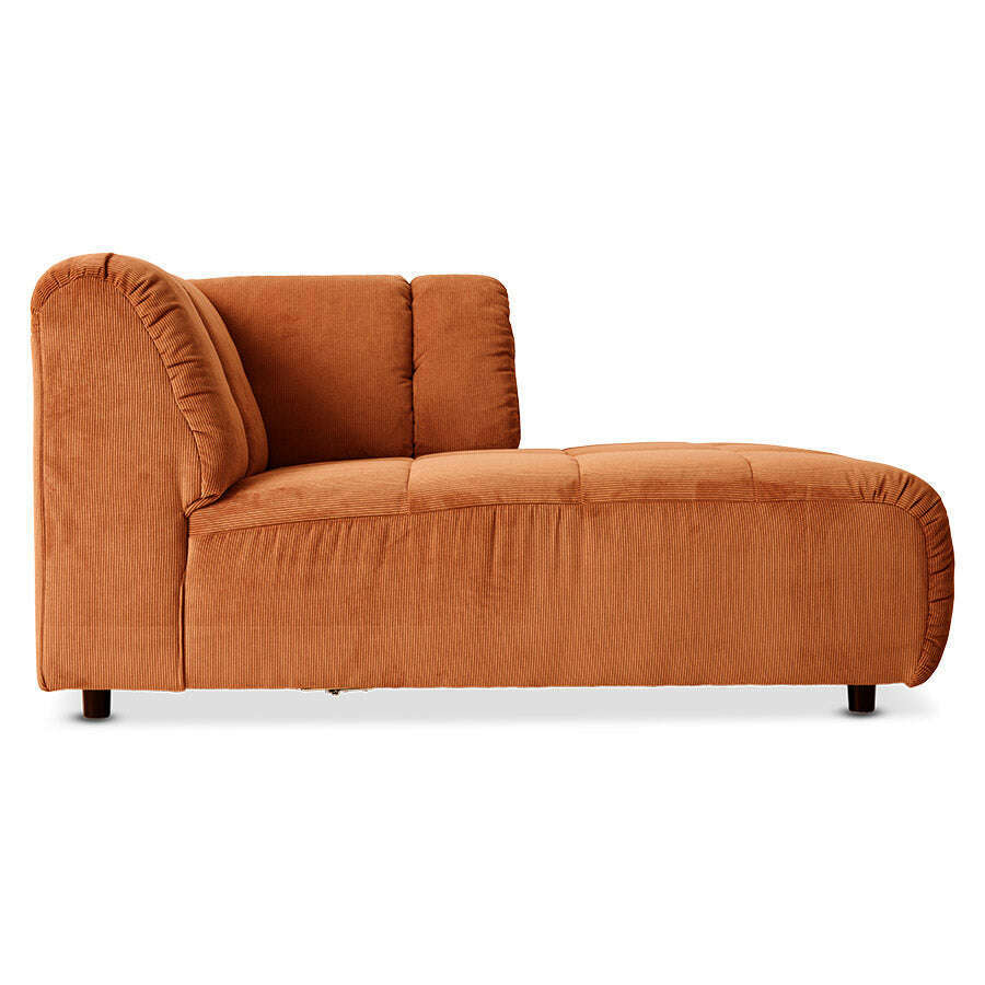 HKliving Wave couch: element rechts divan corduroy rib dusty orange