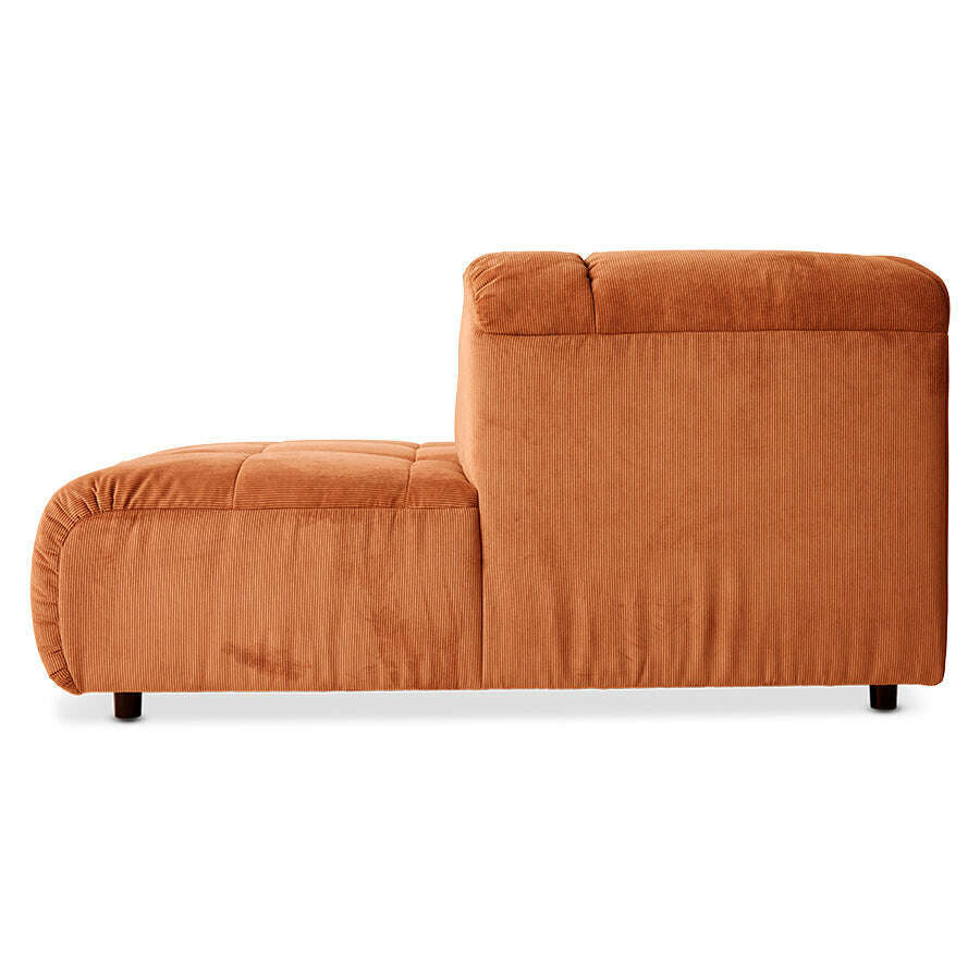 HKliving Wave couch: element rechts divan corduroy rib dusty orange