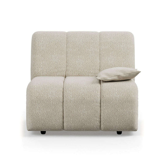 HKliving Wave couch: element rechts low arm boucle cream