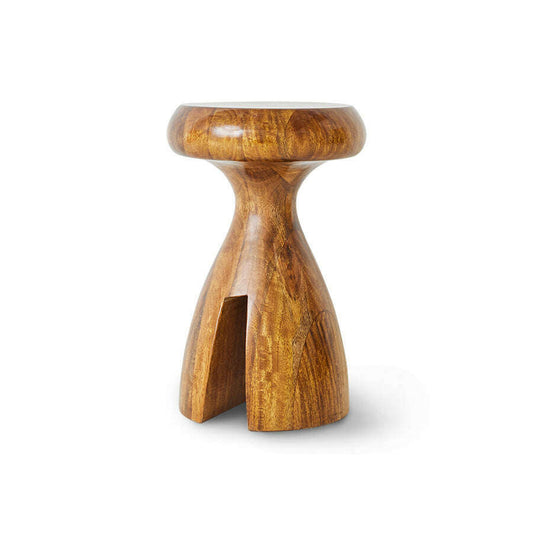 HKliving Wooden kruk chestnut