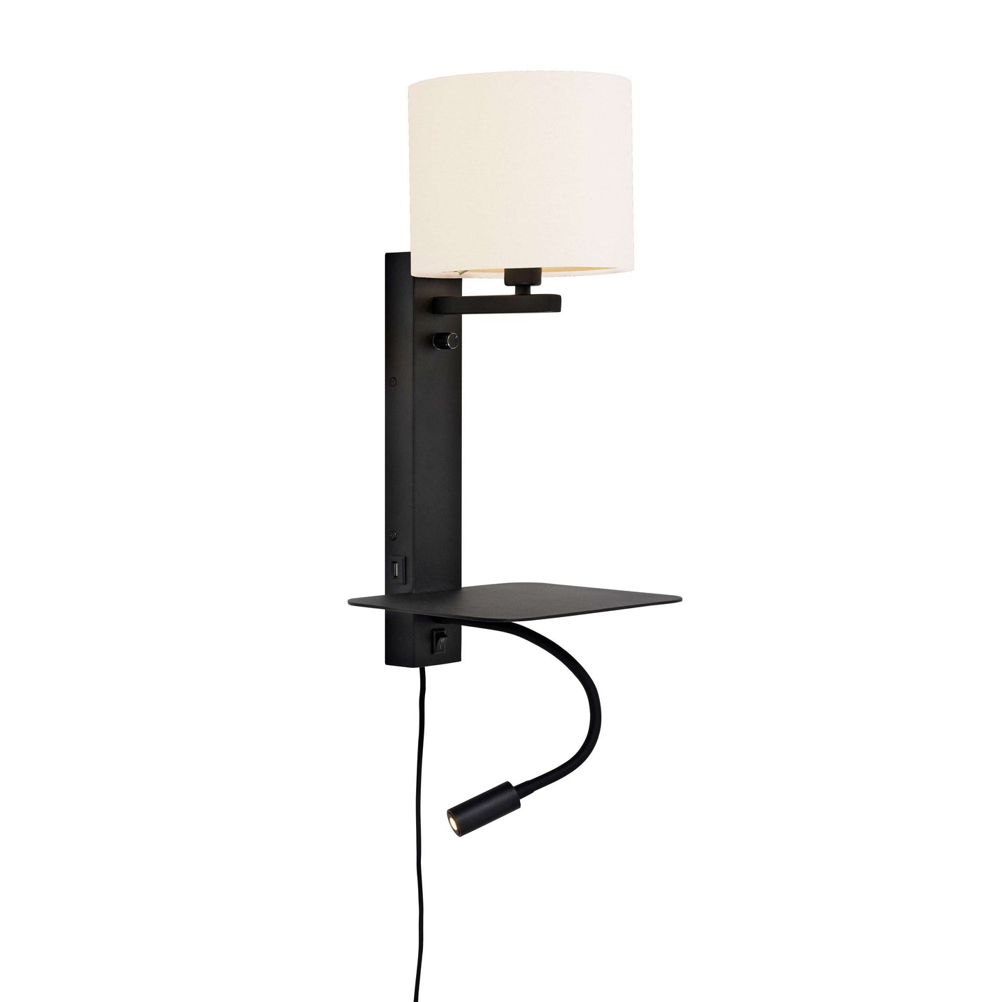 it's about RoMi wandlamp Florence plank+usb+leeslamp wit