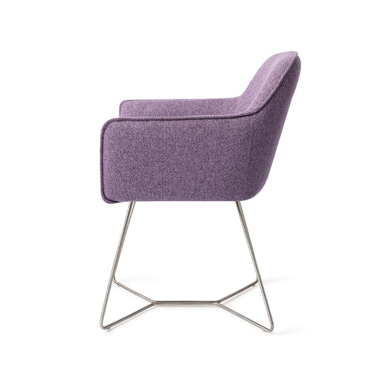 Jesper Home Hofu eetkamerstoel Violet Daisy|beehive steel