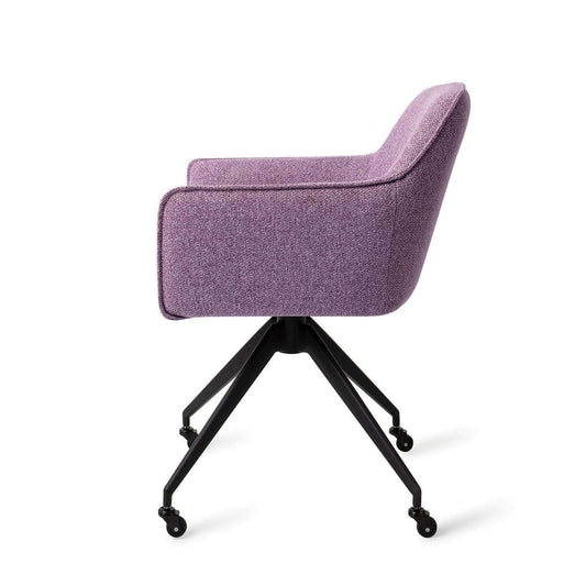 Jesper Home Hofu eetkamerstoel Violet Daisy|glide black