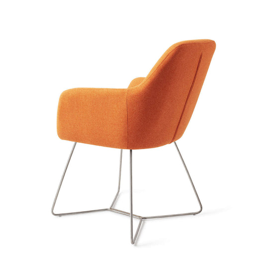 Jesper Home Kinko eetkamerstoel Tangerine|beehive steel