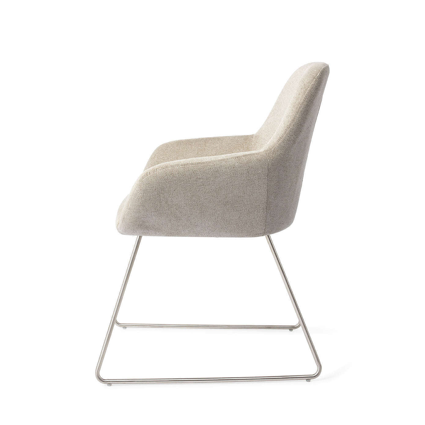 Jesper Home Kushi eetkamerstoel Ivory Ivy|slide steel