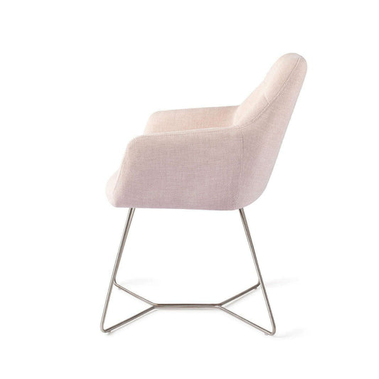 Jesper Home Noto eetkamerstoel petal pink|beehive steel