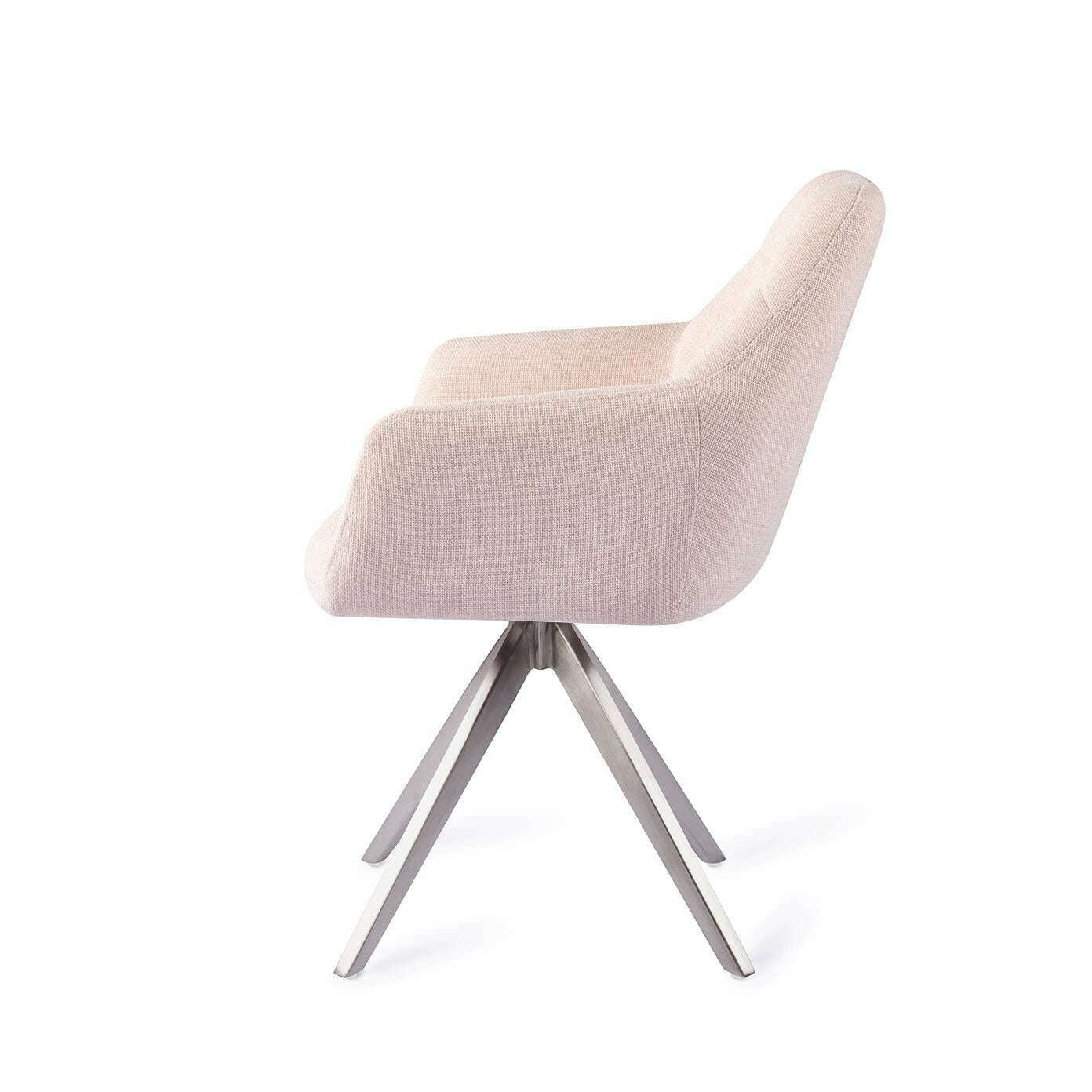 Jesper Home Noto eetkamerstoel petal pink|turn steel