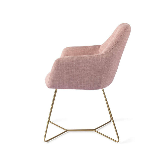 Jesper Home Noto eetkamerstoel vintage rose|beehive gold