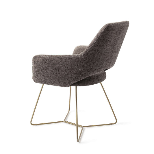 Jesper Home Yanai eetkamerstoel Amazing Gray|beehive gold