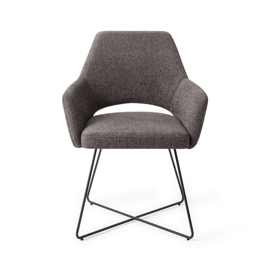 Jesper Home Yanai eetkamerstoel Amazing Gray|cross black