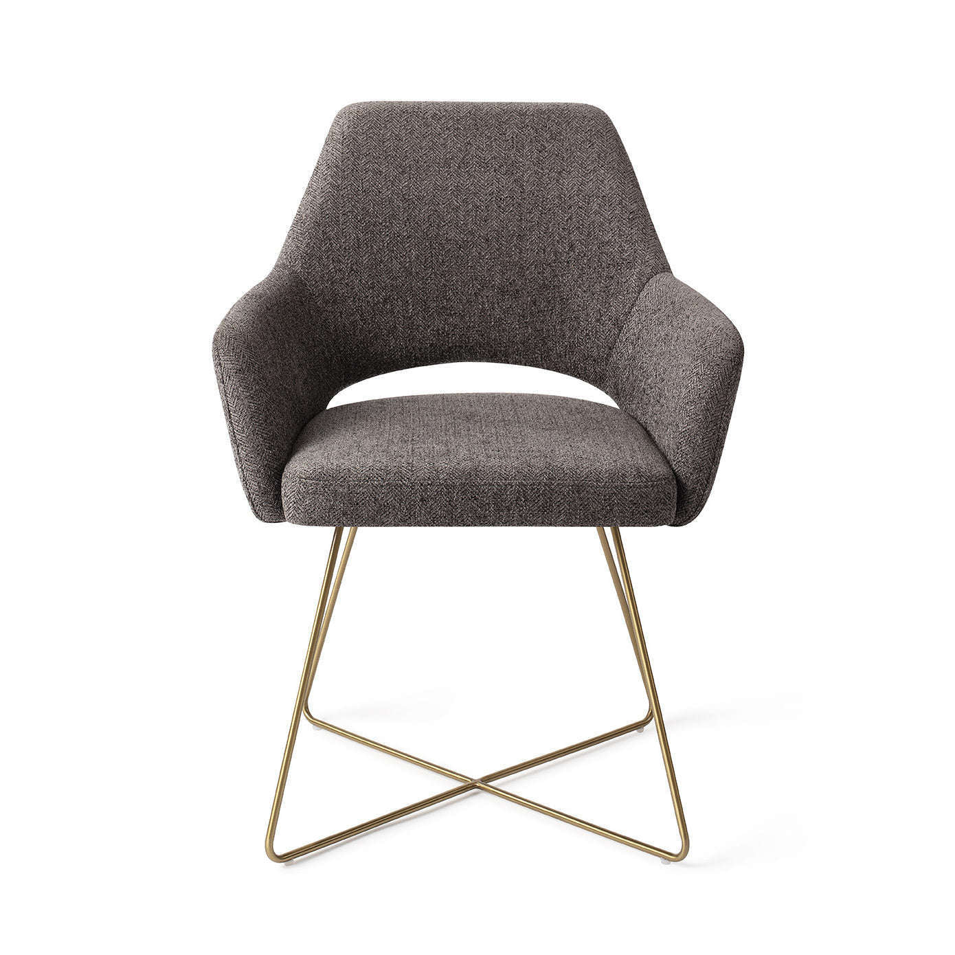 Jesper Home Yanai eetkamerstoel Amazing Gray|cross gold