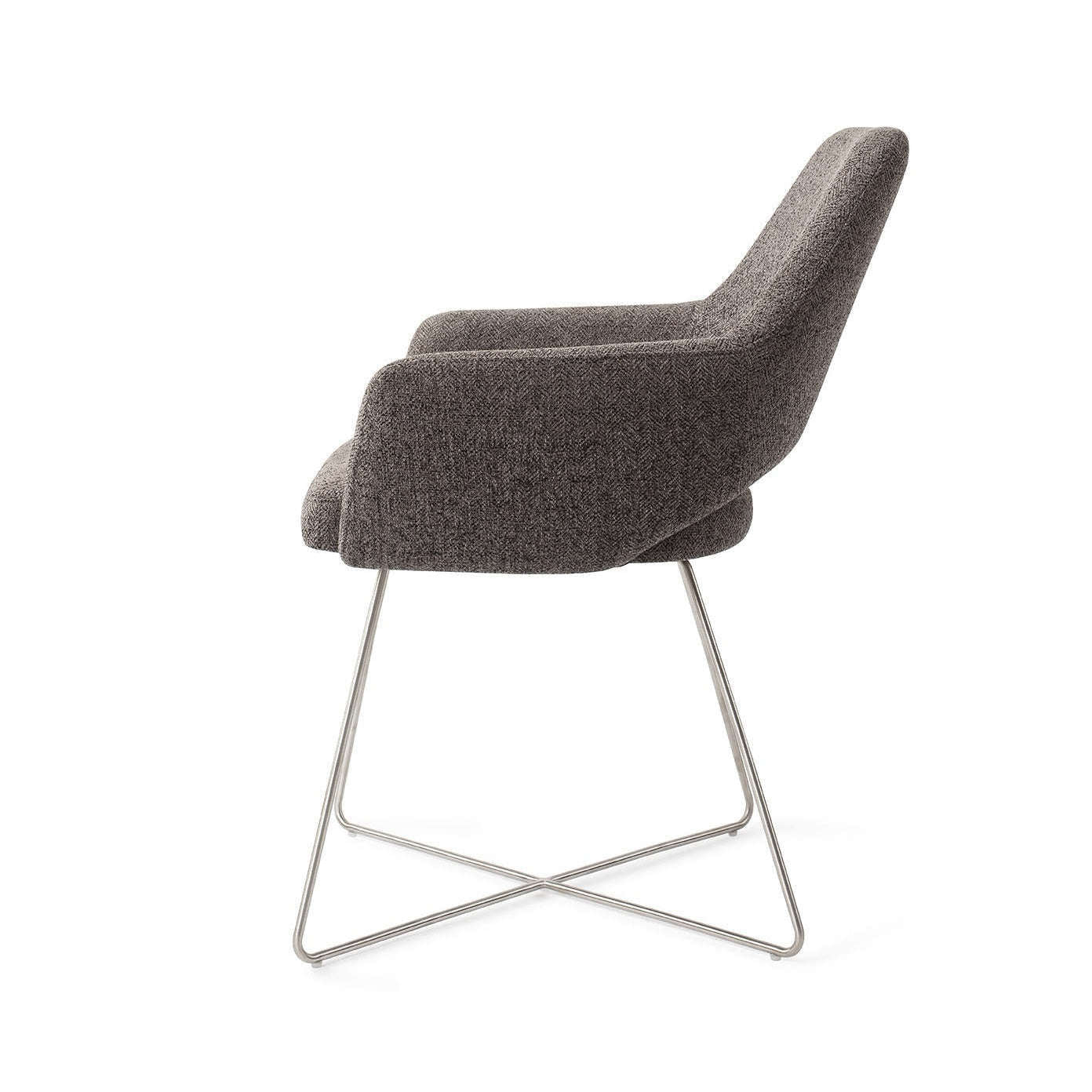 Jesper Home Yanai eetkamerstoel Amazing Gray|cross steel