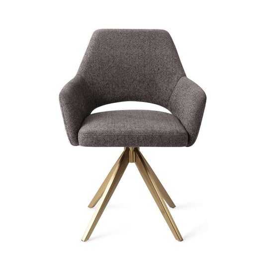 Jesper Home Yanai eetkamerstoel Amazing Gray|turn gold