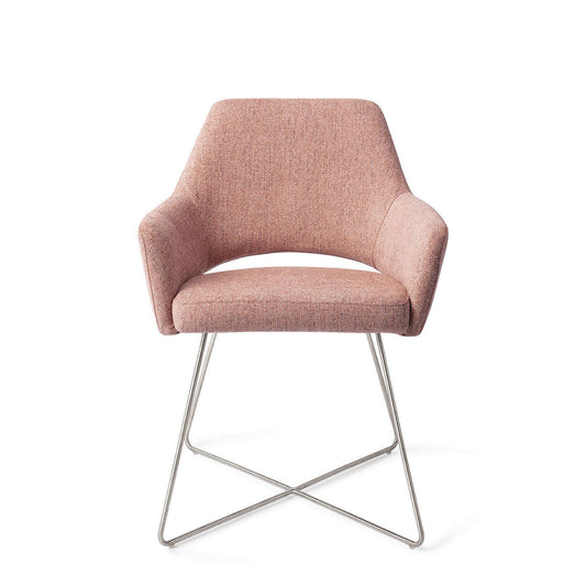 Jesper Home Yanai eetkamerstoel Pink Punch|cross steel