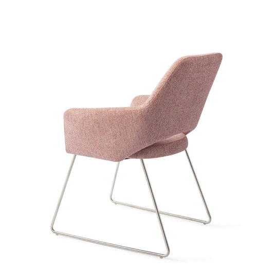 Jesper Home Yanai eetkamerstoel Pink Punch|slide steel