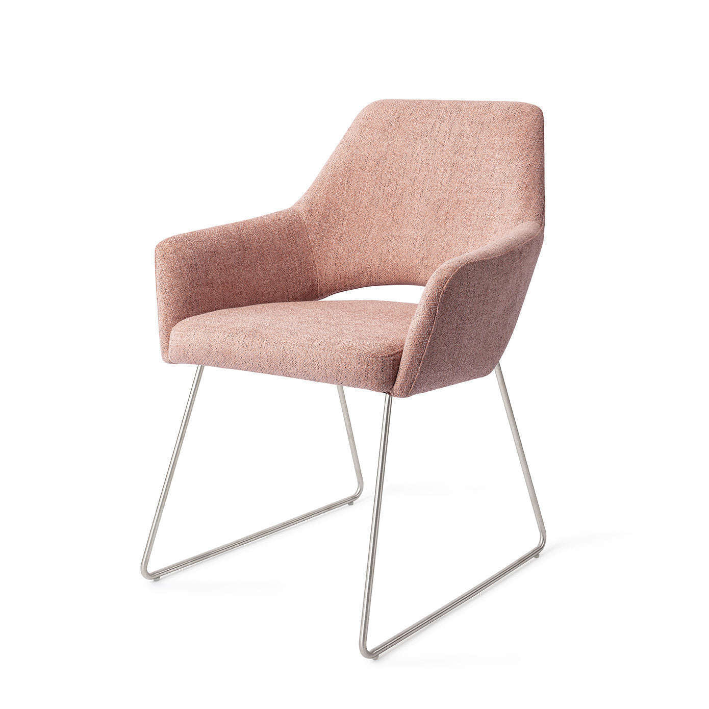 Jesper Home Yanai eetkamerstoel Pink Punch|slide steel