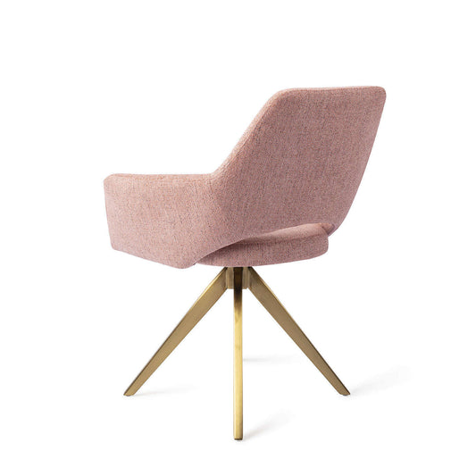 Jesper Home Yanai eetkamerstoel Pink Punch|turn gold