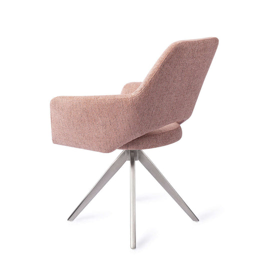 Jesper Home Yanai eetkamerstoel Pink Punch|turn steel