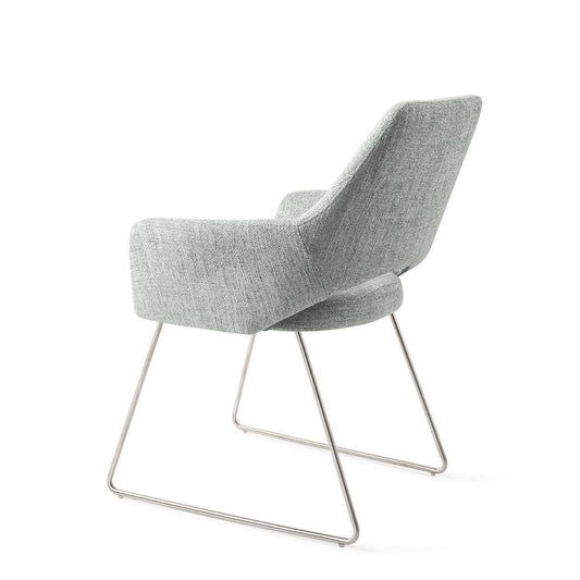 Jesper Home Yanai eetkamerstoel Soft Sage|slide steel