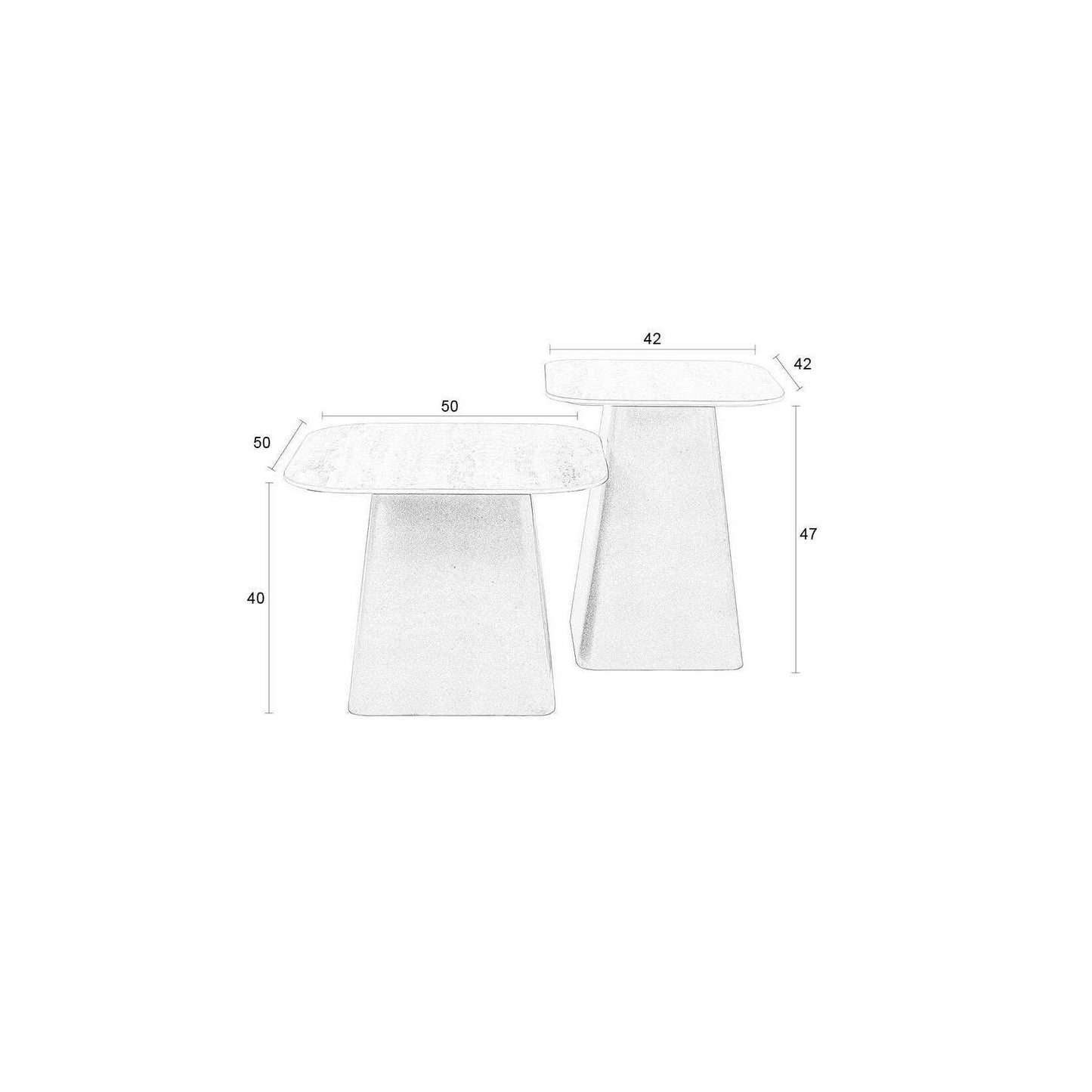 Staerkk Baru side table beige (set van 2)