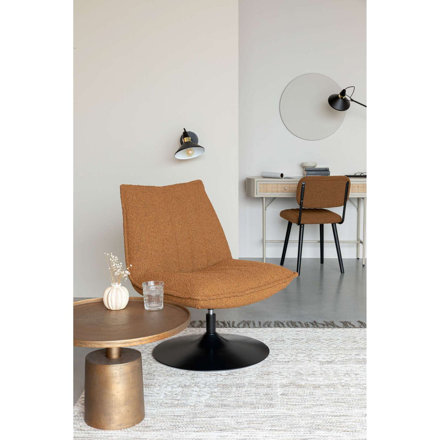 Staerkk Jax lounge fauteuil bouclé ochre