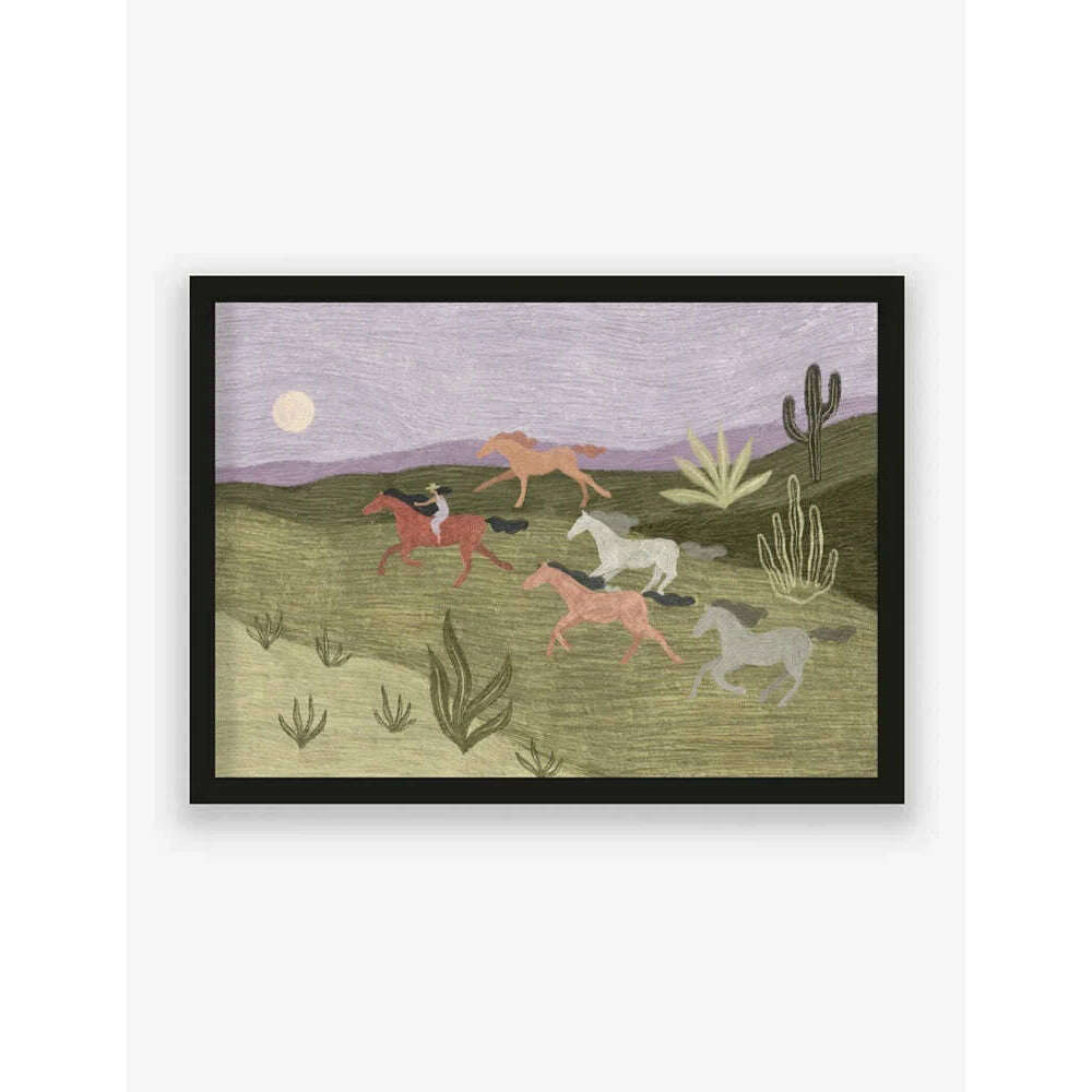 Urban Cotton Running Horses M artprint