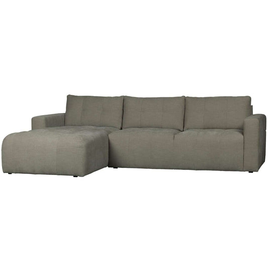 vtwonen Bar chaise longue links geweven stof warm grijs