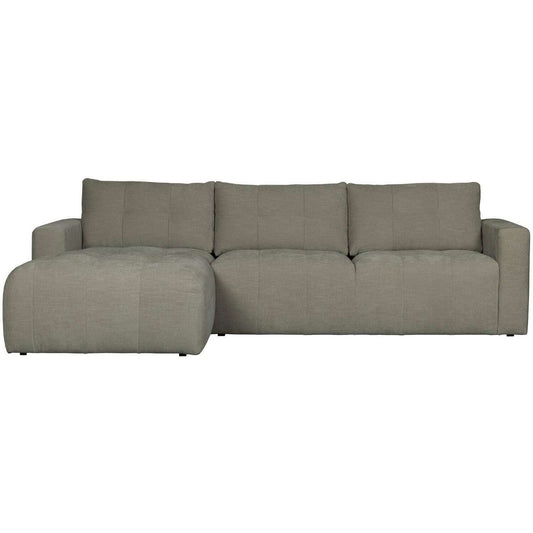 vtwonen Bar chaise longue links geweven stof warm grijs