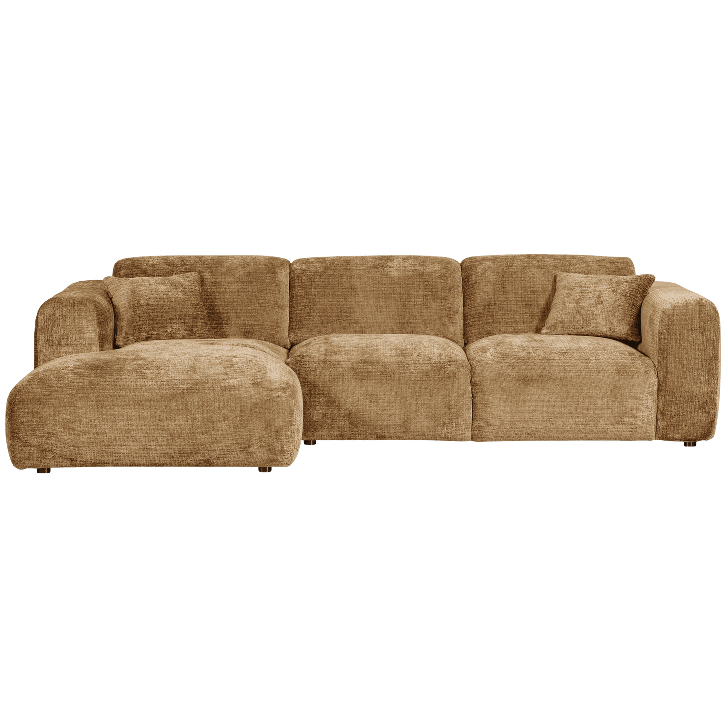 WOOOD Cloud chaise longue links geweven chenille honing geel