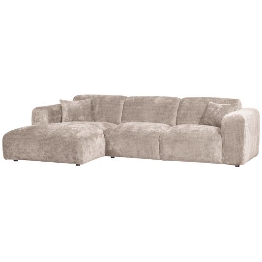 WOOOD Cloud chaise longue links geweven chenille naturel