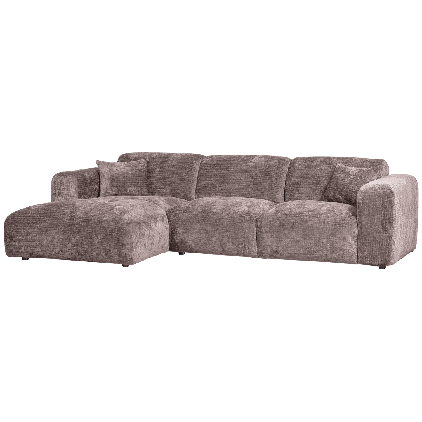 WOOOD Cloud chaise longue links geweven chenille taupe