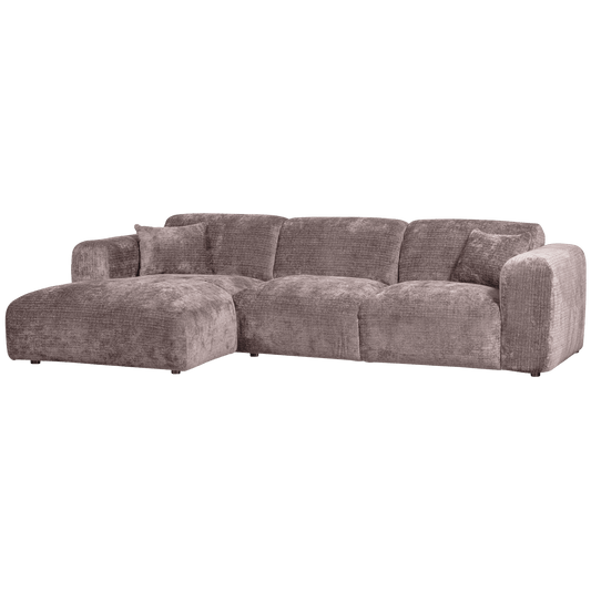 WOOOD Cloud chaise longue links geweven chenille taupe