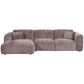 WOOOD Cloud chaise longue links geweven chenille taupe