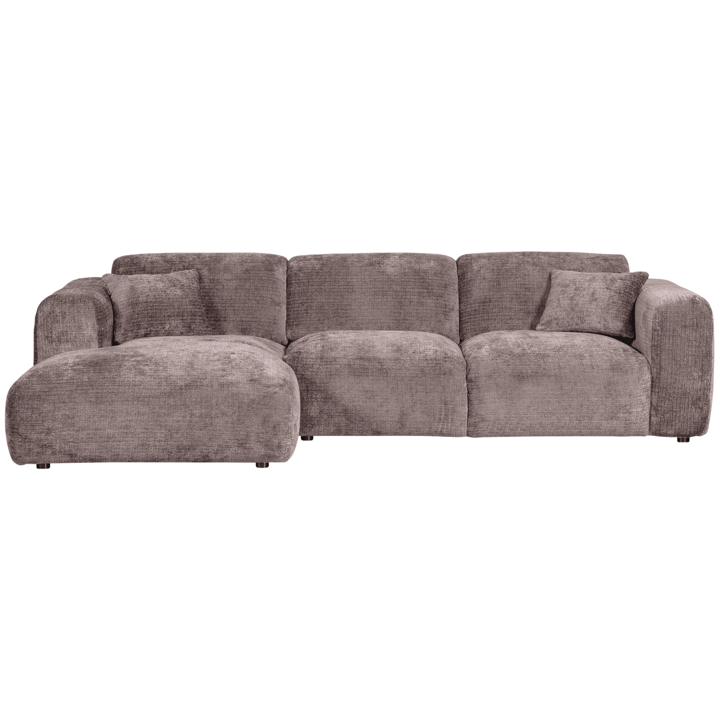 WOOOD Cloud chaise longue links geweven chenille taupe