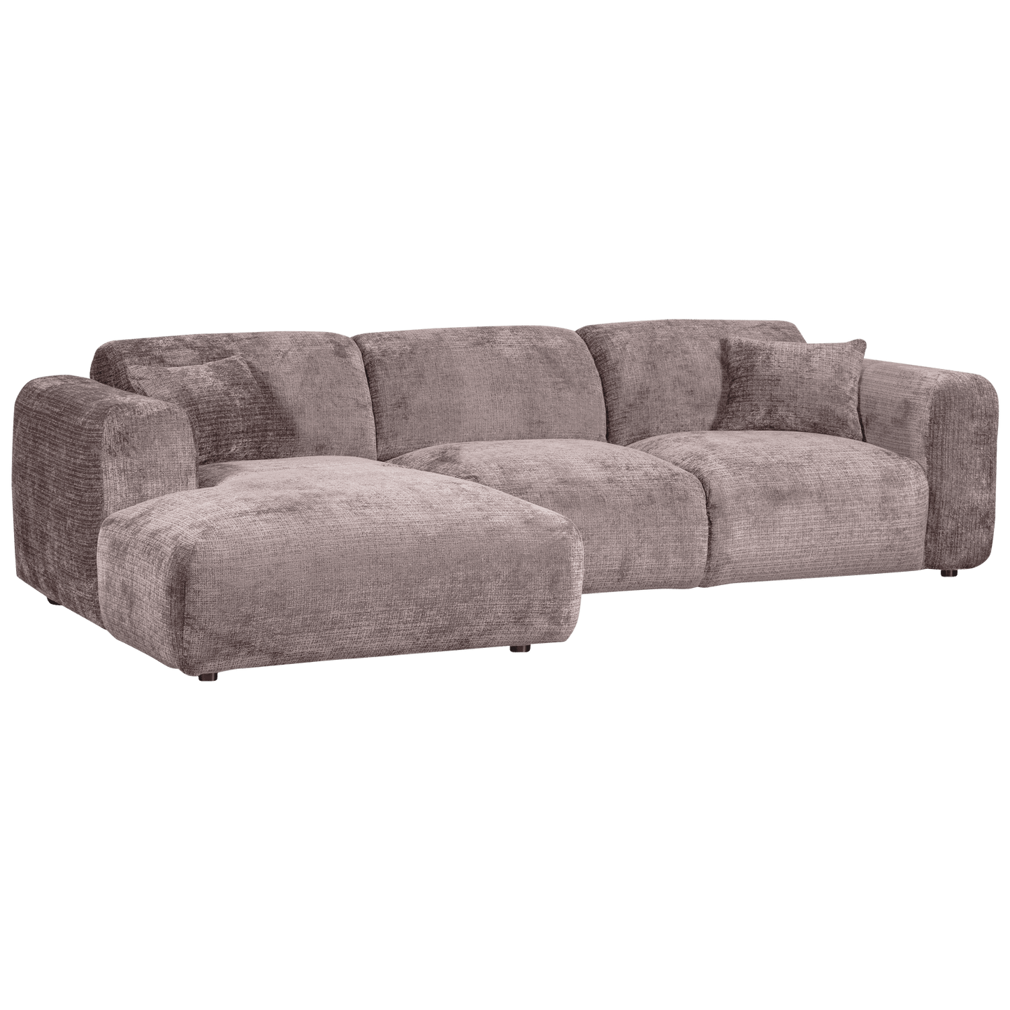 WOOOD Cloud chaise longue links geweven chenille taupe