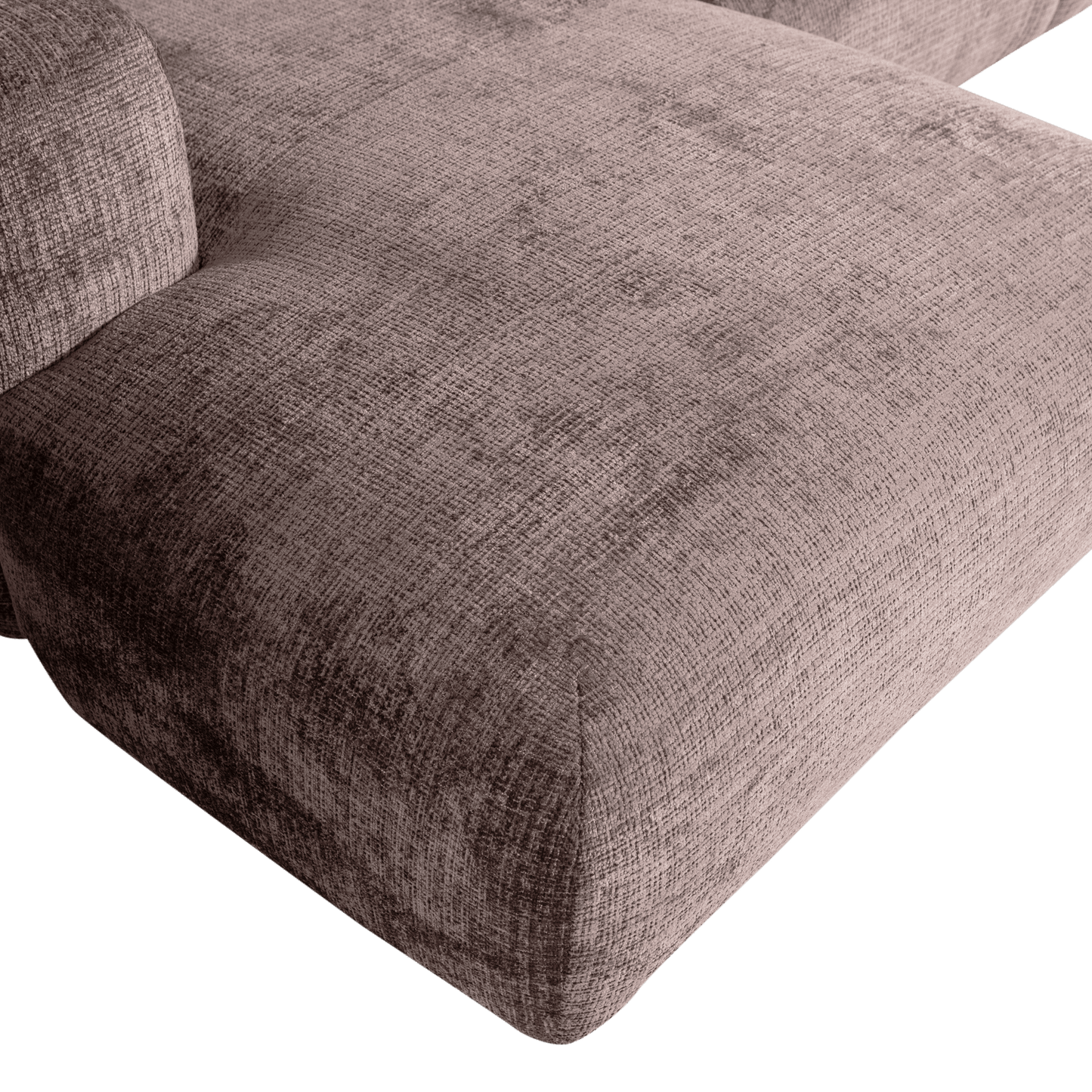 WOOOD Cloud chaise longue links geweven chenille taupe