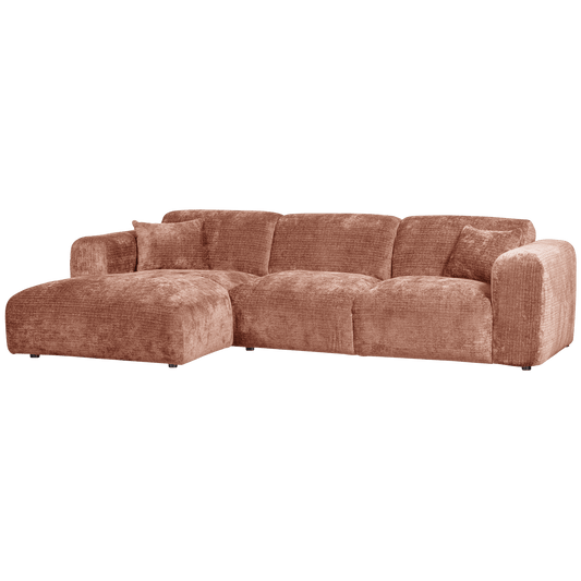 WOOOD Cloud chaise longue links geweven chenille terra