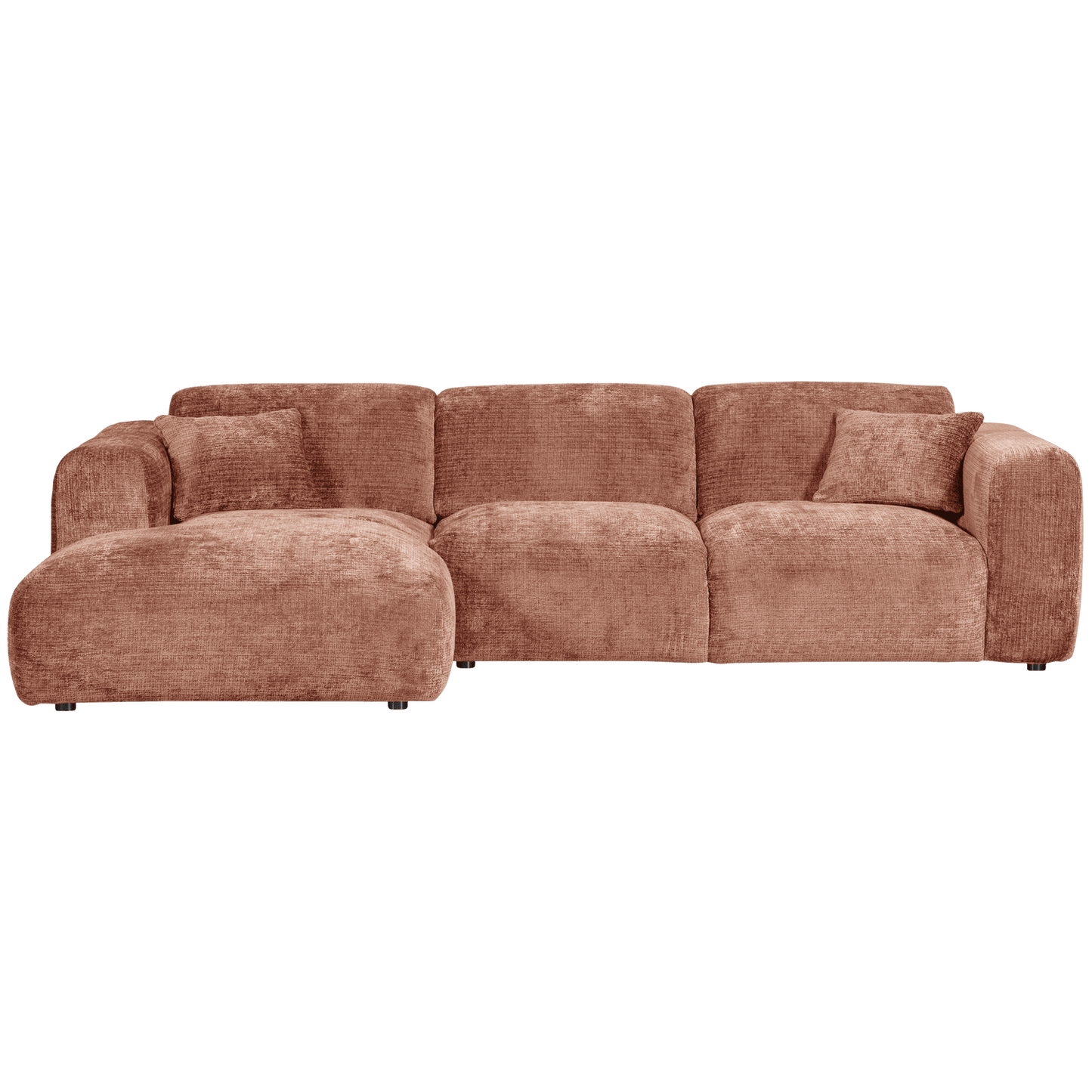 WOOOD Cloud chaise longue links geweven chenille terra