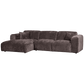 WOOOD Cloud chaise longue links geweven chenille warm bruin